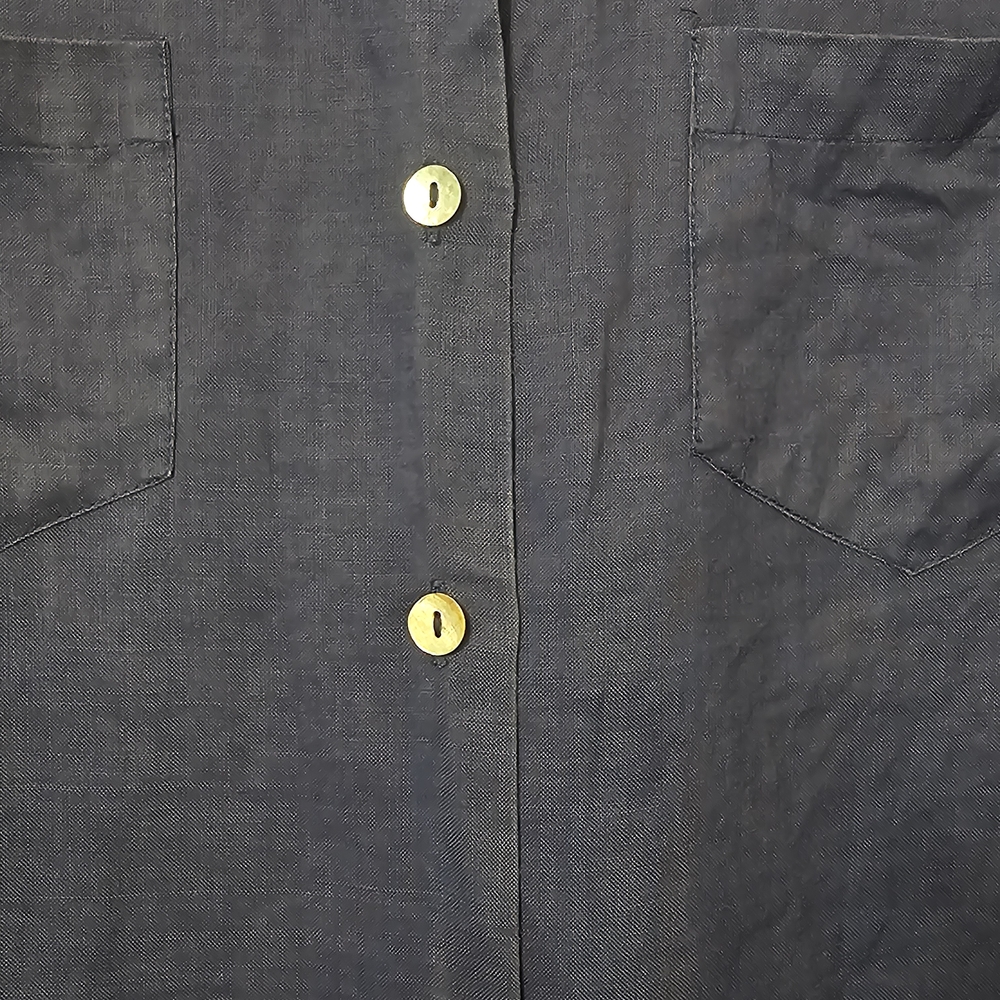 Vintage 100% Linen Short Sleeve Shirt Women's Size M Blue Button Down Breathable - Picture 7 of 13